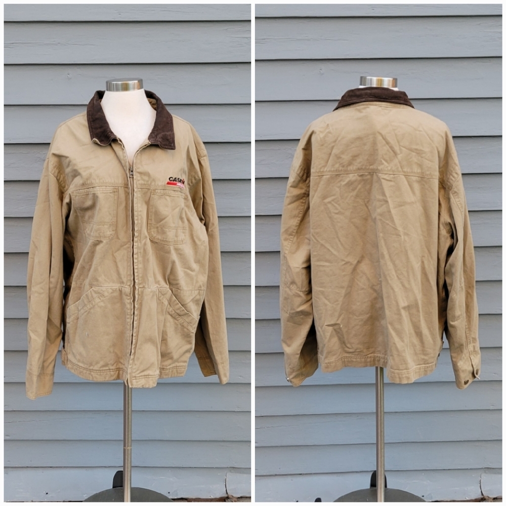 Vintage 90s y2k Case Agriculture Tan Chore Jacket Barn Farm Coat Size Mens XL‎